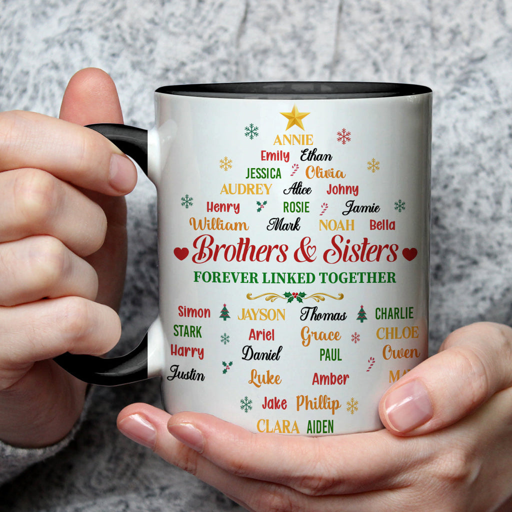 Custom Christmas & Birthday Gift for Brother & Sister • Our Bond Grows With Time - Personalized Accent Mug