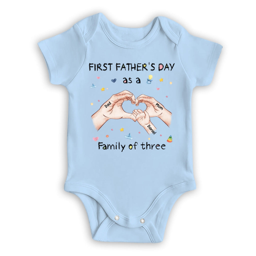 Family Of Three - Personalized Baby Onesie