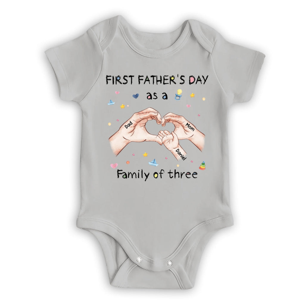 Family Of Three - Personalized Baby Onesie
