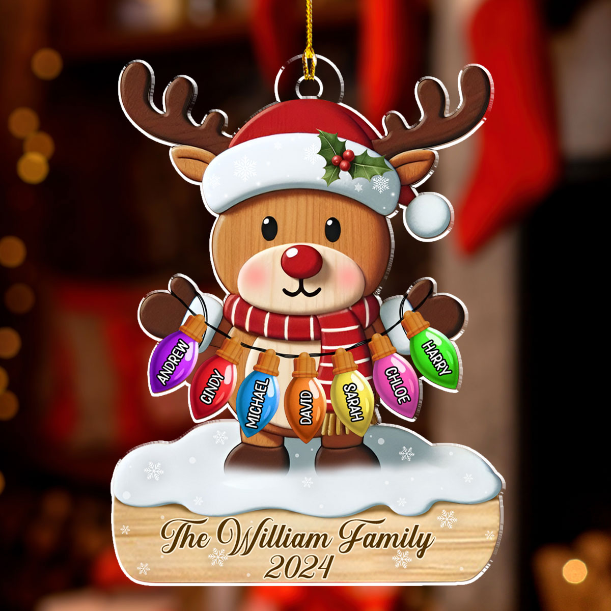 Custom Family Ornament, Christmas Gift for Family Members •  Family Bulb - Personalized Acrylic Ornament