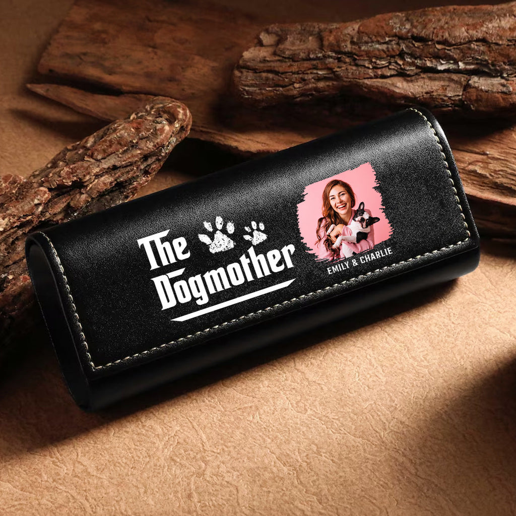 Cool Dog Mother Photo - Personalized Leather Eyeglass Case