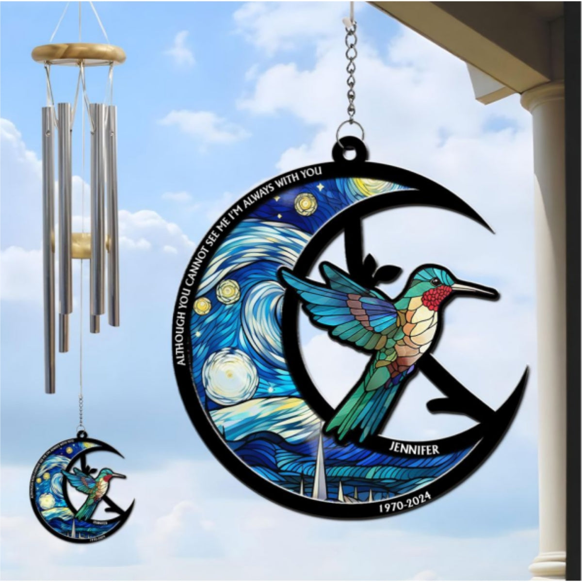 Although You Cannot See Me - Personalized Suncatcher Wind Chime