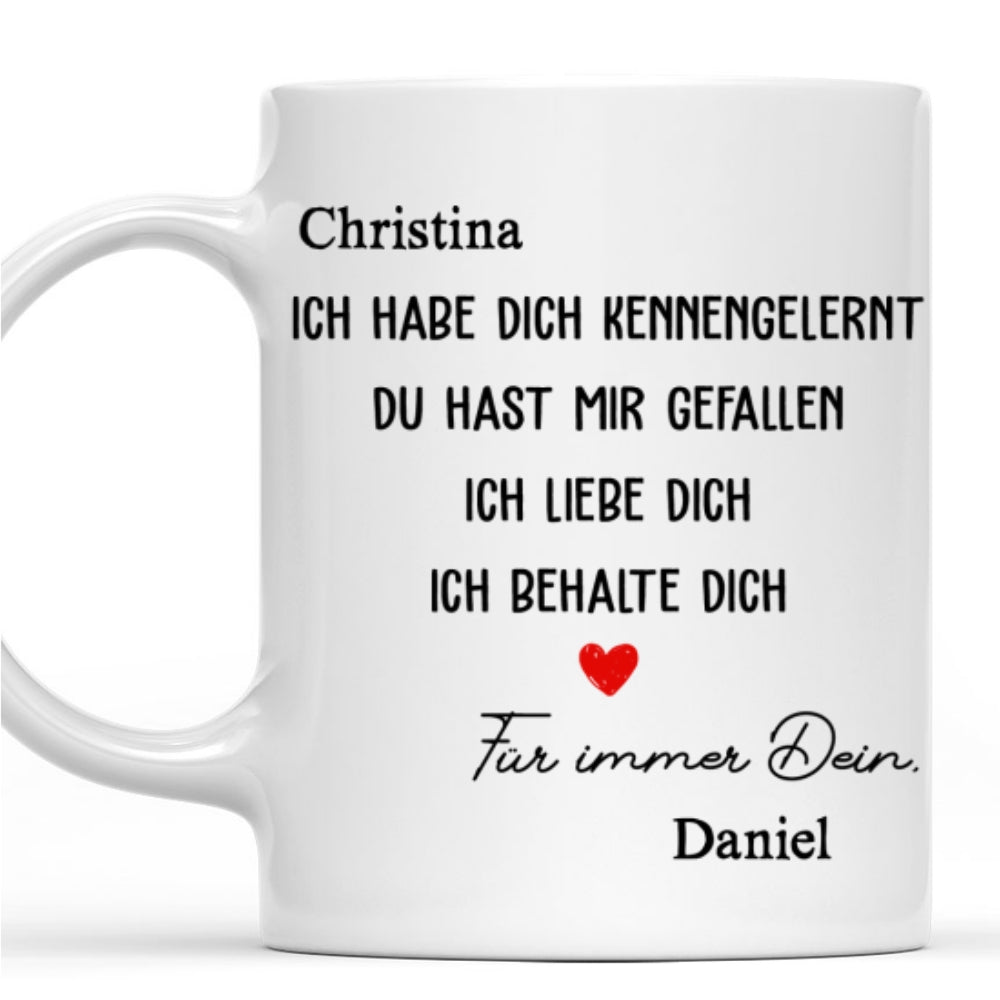Custom Anniversary Keepsake Gifts For Couple • Ich Habe Dich Getroffen, Ich Mochte Dich – Personalisierte Kaffeetasse