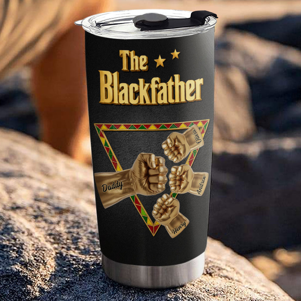 Custom Father's Day Birthday Gifts For Dad • The Blackfather Gold - Personalized 3D Effect Tumbler