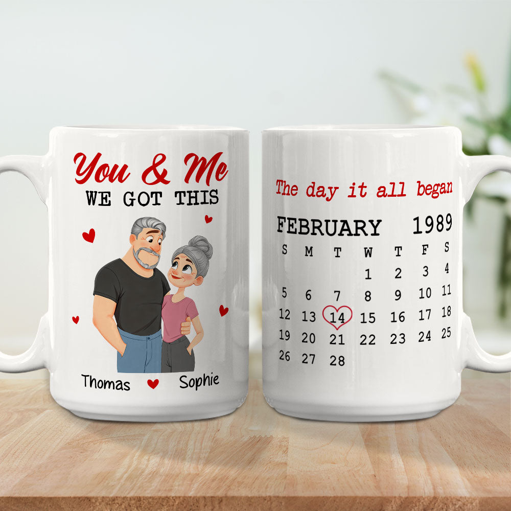 Custom Anniversary Keepsake Gifts For Couple • You And Me Got This - Personalized Coffee Mug