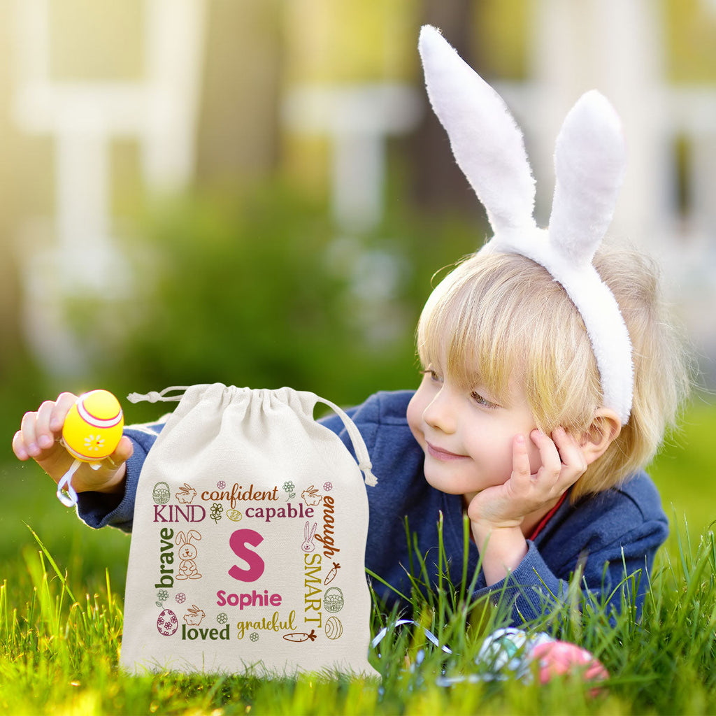Happy Easter Name Letter - Personalized Favor Bag