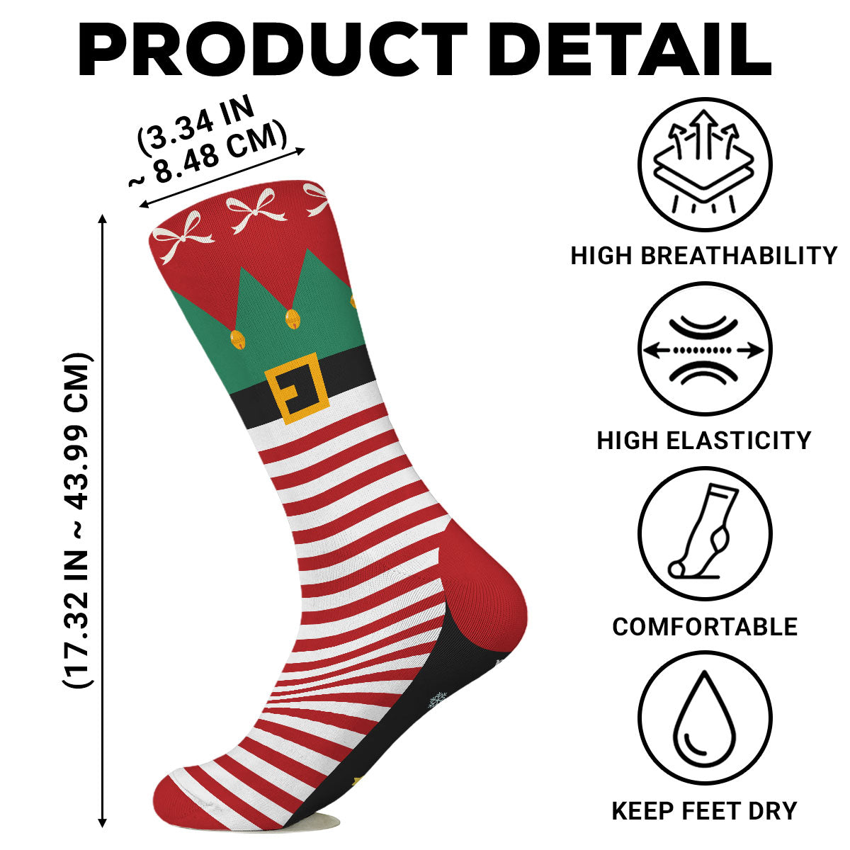 Custom Christmas Footwear, Birthday Gift For Son, Daughter • Little Elf - Personalized Crew Socks