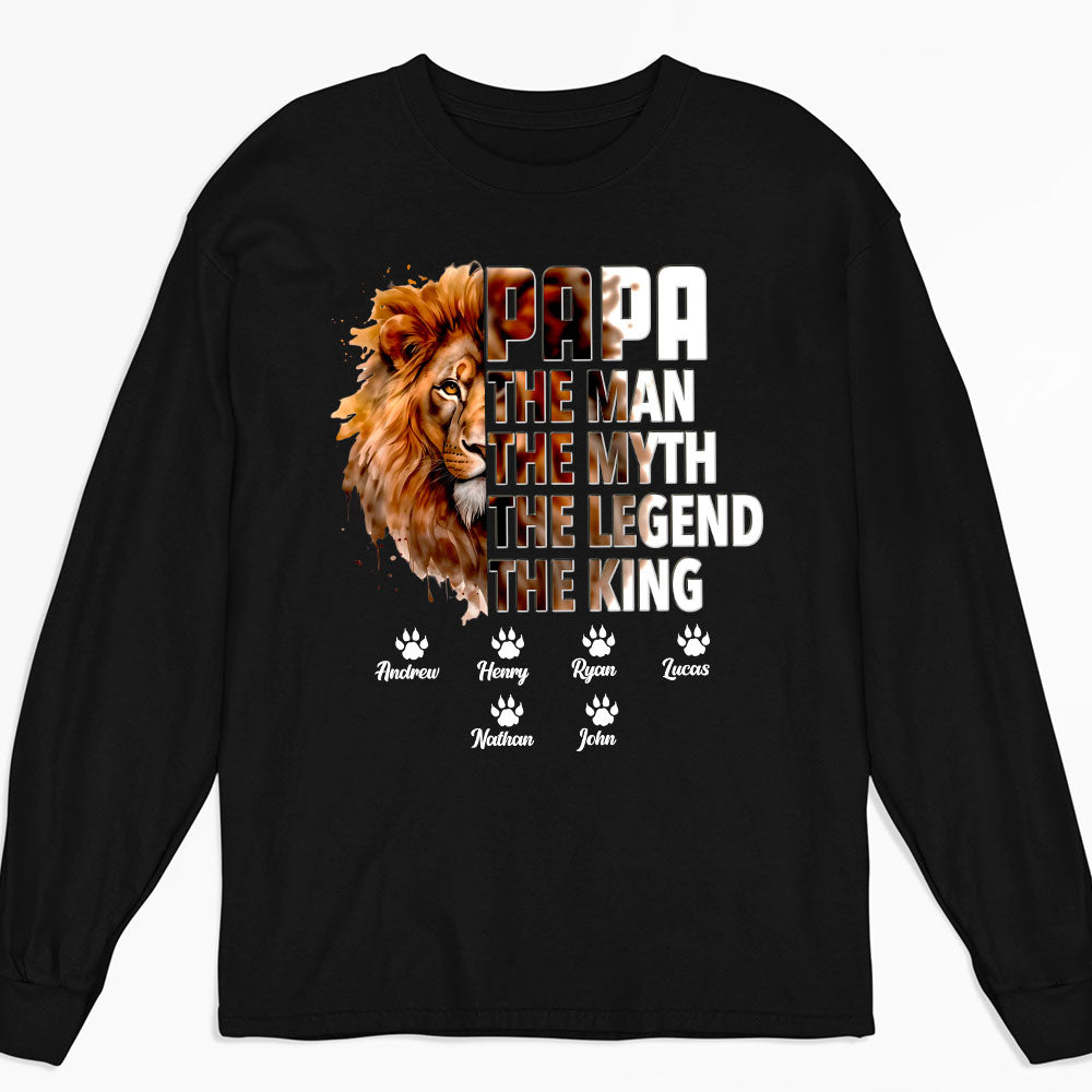 Custom Father's Day, Special Gift for Dad & Grandpa • Dad Is The King - Personalized Shirt