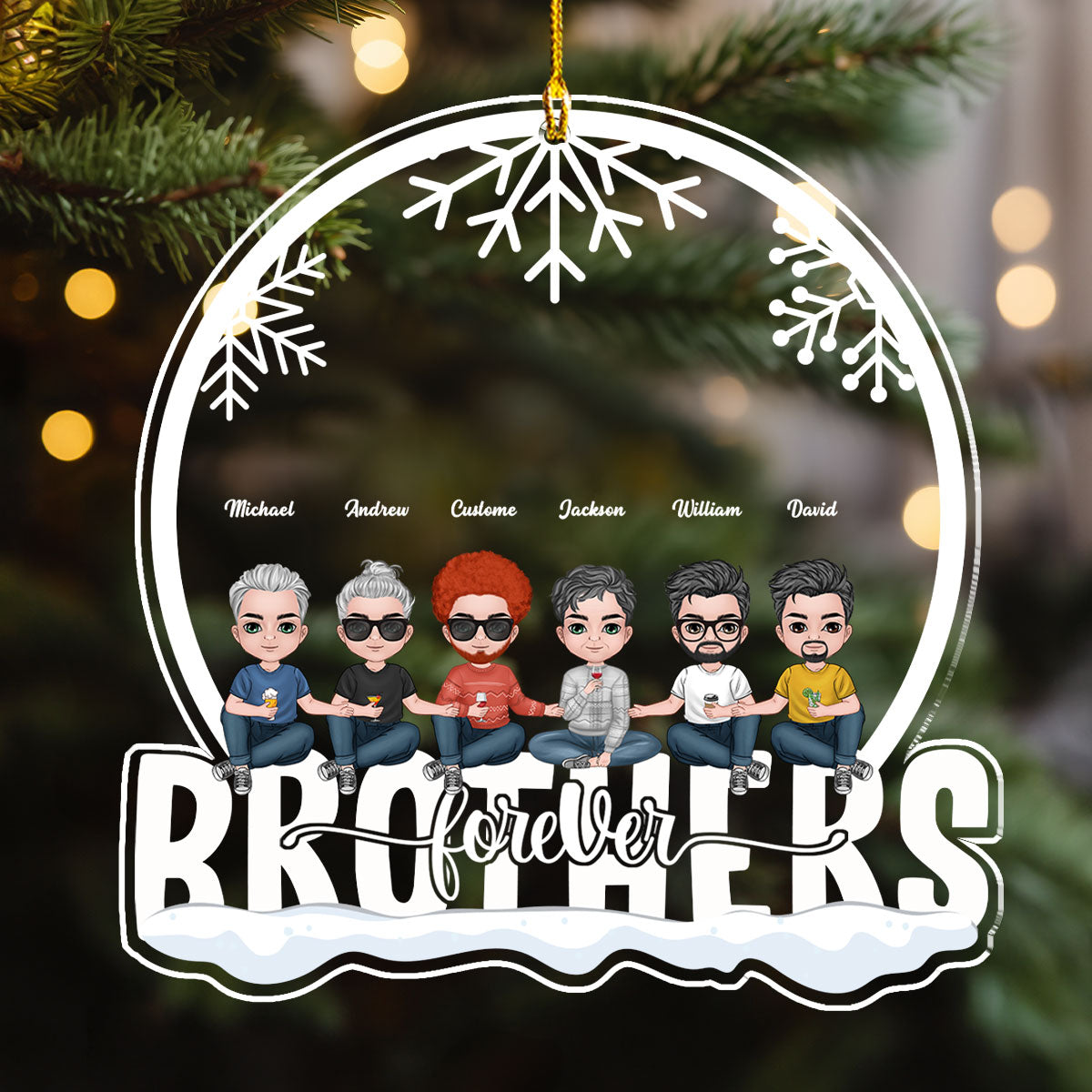 Custom Keepsake Christmas Ornament •  Siblings Forever - Personalized Acrylic Ornament