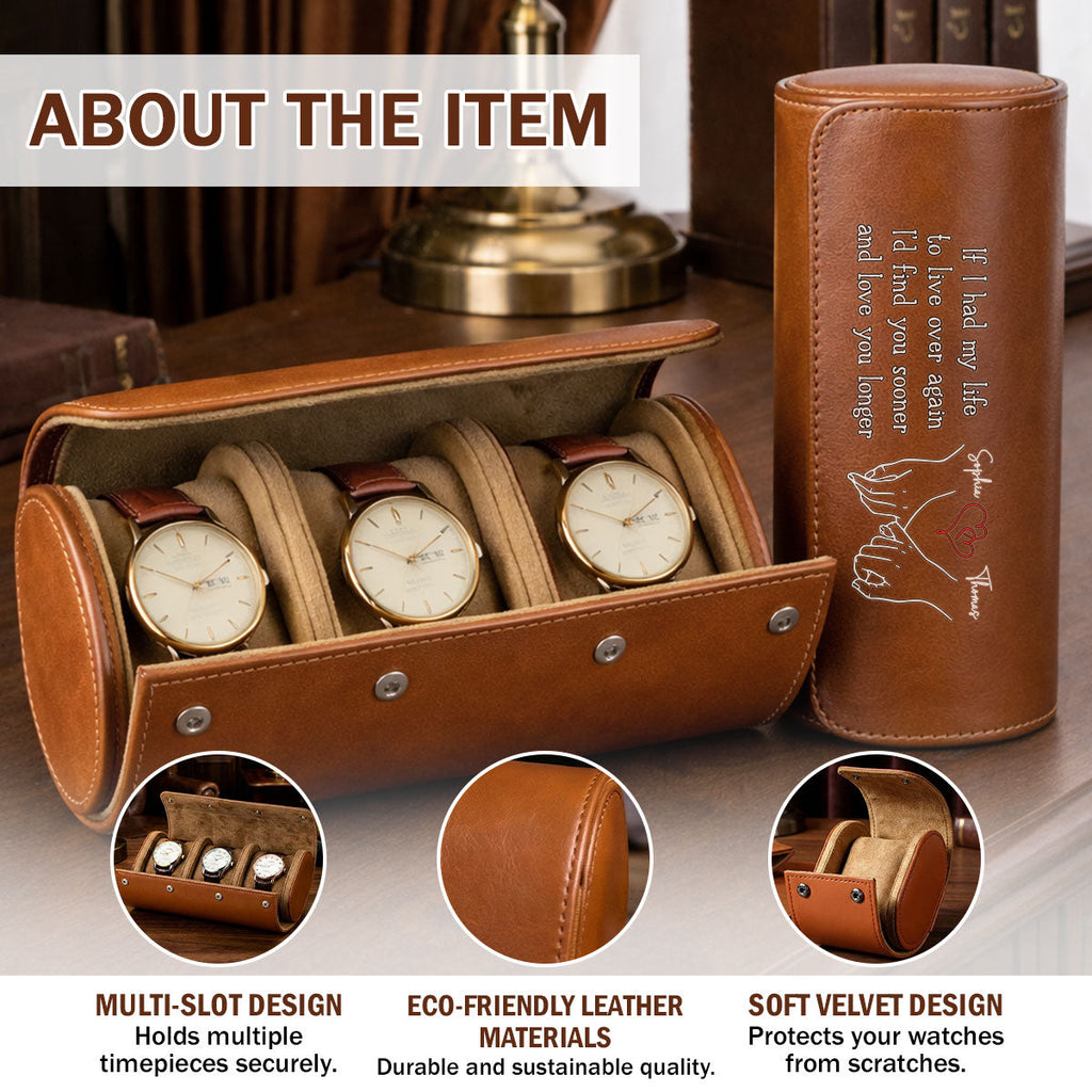 Love You Longer - Personalized Leather Watch Case