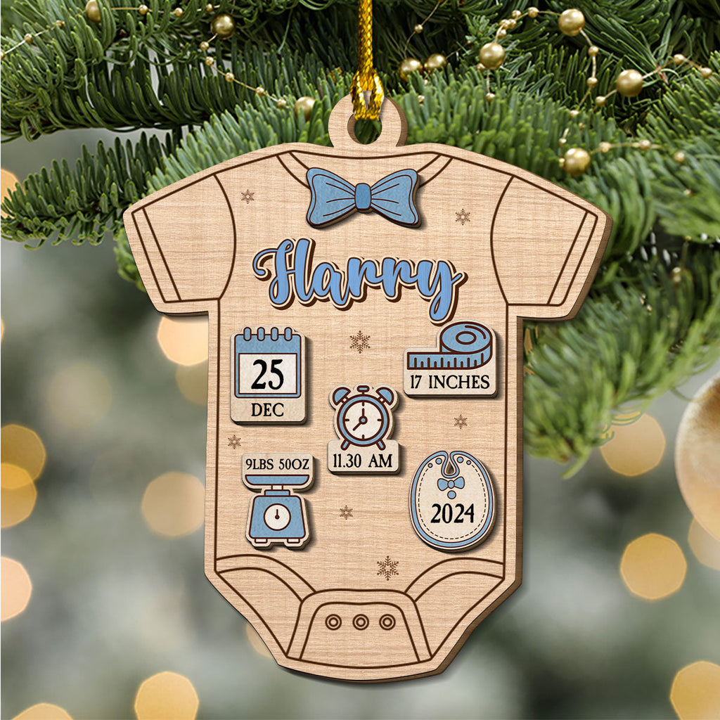 Custom Baby First Christmas Ornament for New Parents •  Baby First Christmas - Personalized Freeshape 2-Layered Wood Ornament