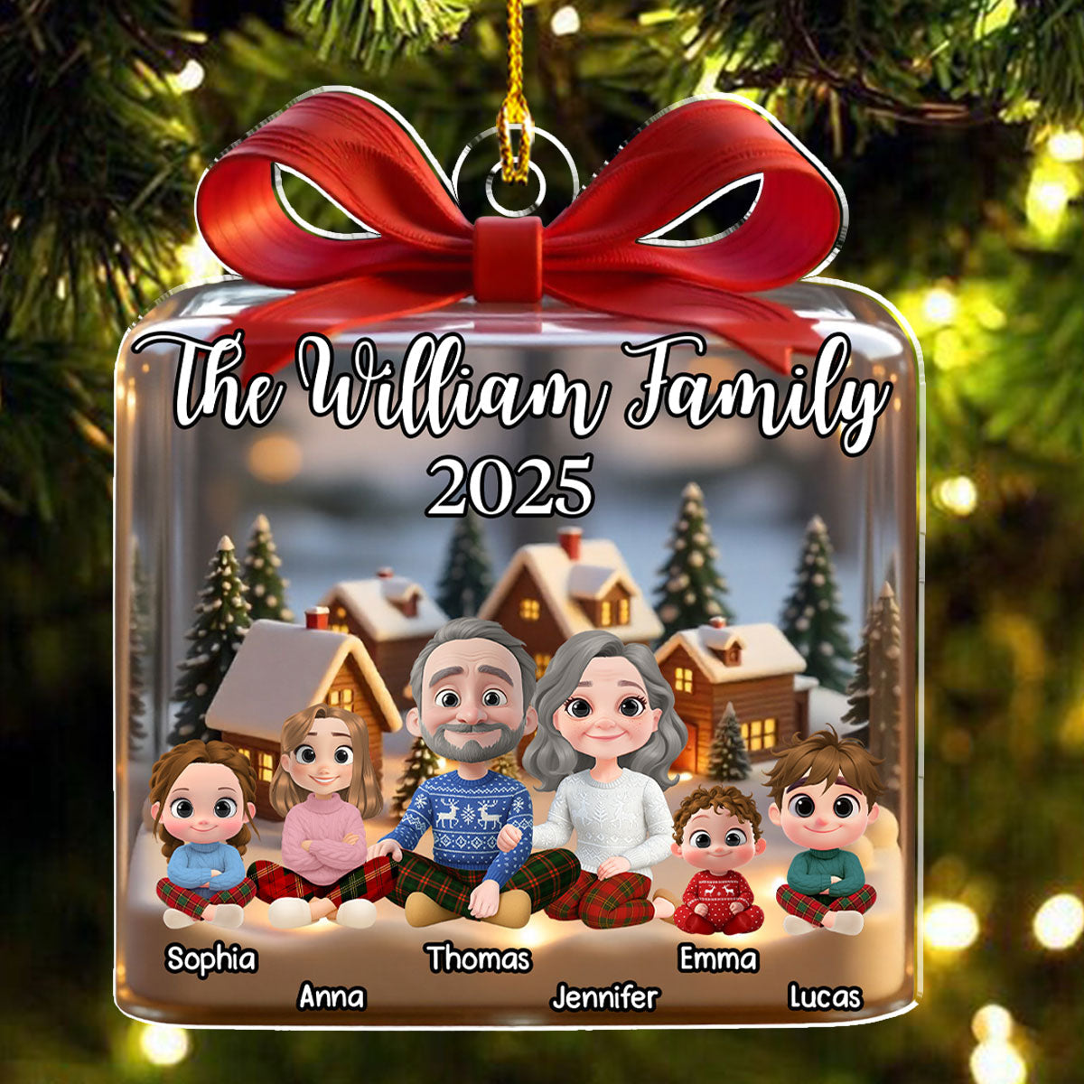 Custom Family Ornament, Christmas Gift for Family Members •  Our Family This Year - Personalized Acrylic Ornament