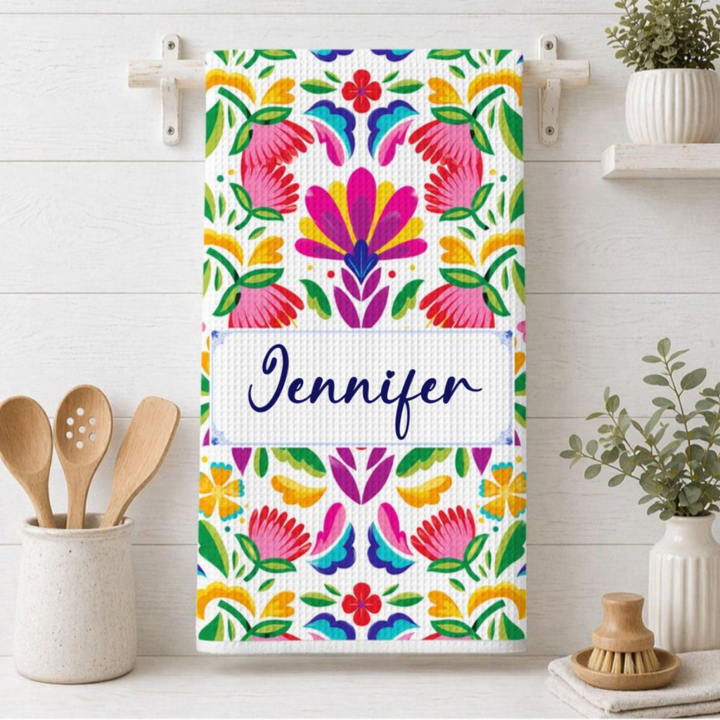 Custom Best Friend Kitchen Towel With Names, Birthday Christmas Gift For Friend Bestie • Love Cooking - Personalized Kitchen Towel