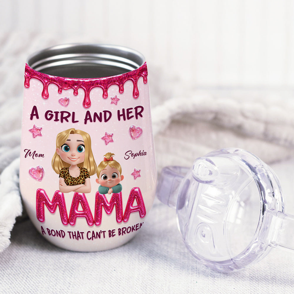 A Baby And Mommy - Personalized Sippy Cup With Handles