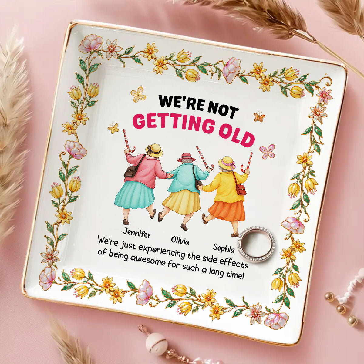 Custom Bestie Trinket Dish, Birthday Christmas Gift For Best Friend • Me And Besties - Personalized Jewelry Dish