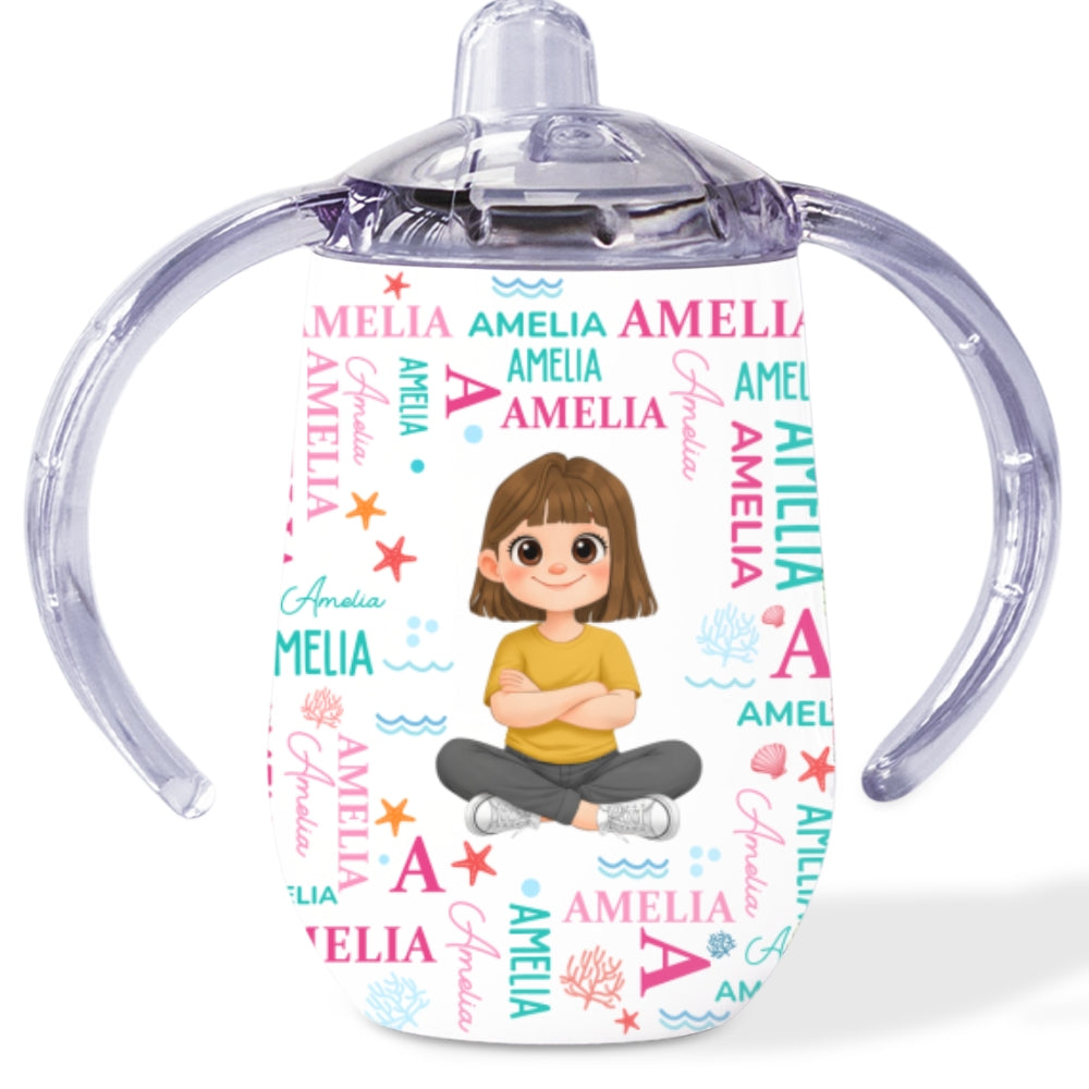 Custom Birthday Baby Shower Gift For Newborns • Cute Baby - Personalized Sippy Cup With Handles