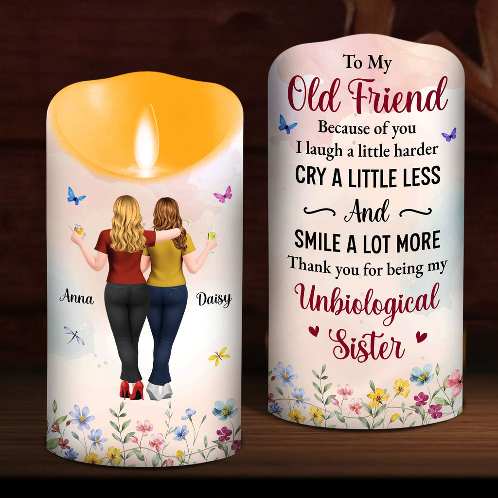 Old Friend Unbiological Sister - Personalized LED Candle