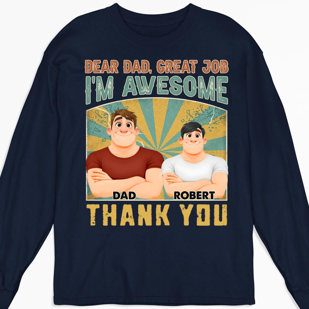 Custom Father's Day, Special Gift for Dad & Grandpa • Thank You Best Dad Stylized - Personalized Shirt