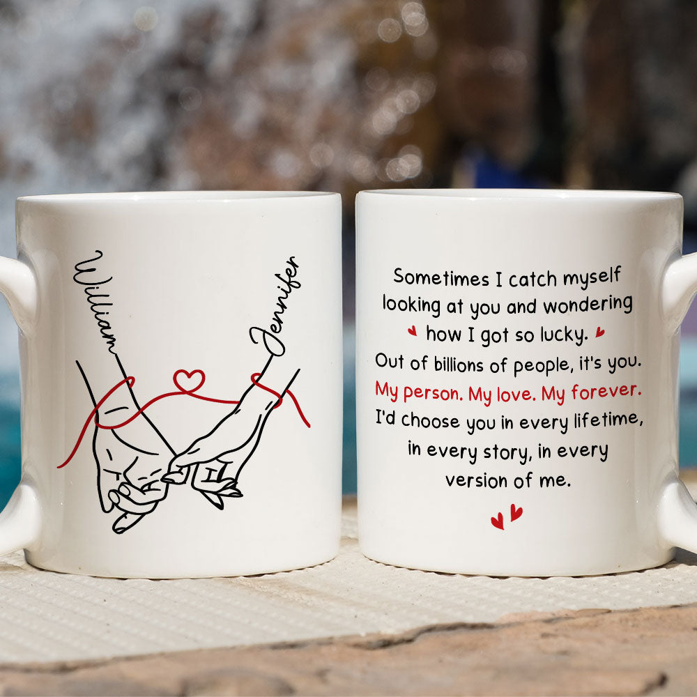 Custom Anniversary Keepsake Gifts For Couple • How Lucky I Am - Personalized Coffee Mug