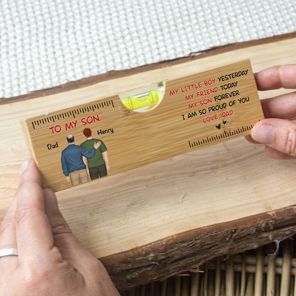 My Son Forever - Personalized Wooden Spirit Level Bottle Opener