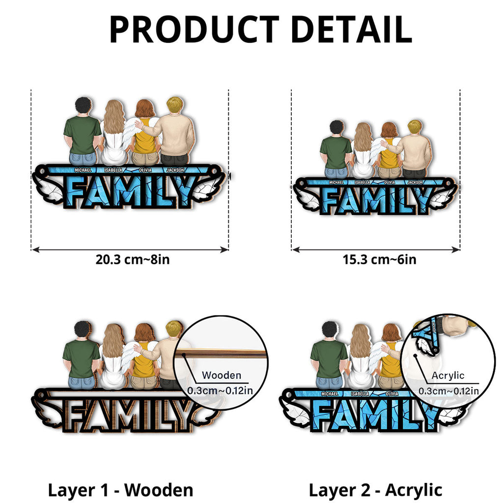 Custom Family Name Hanging Decor, Christmas Birthday Gift •  Family I'm Always With You - Personalized Suncatcher