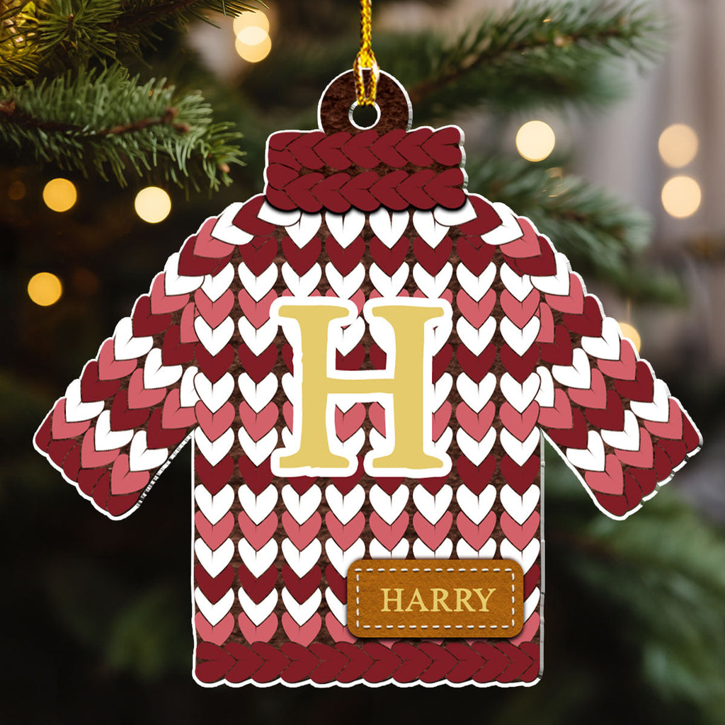 Custom Family Ornament, Christmas Gift for Family Members •  Christmas Sweater - Personalized Acrylic Ornament