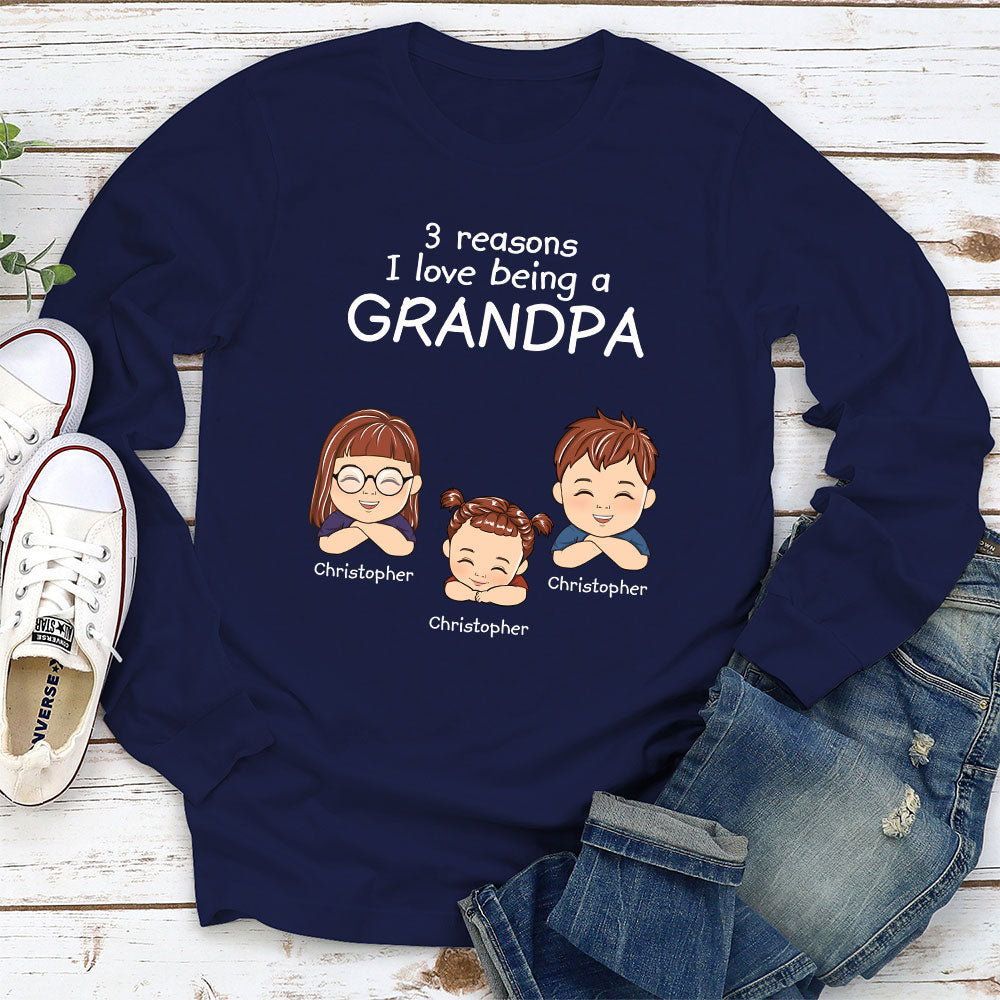 Custom Christmas & Birthday Gift for Dad, Grandpa • Reason To Be A Grandpa - Personalized Shirt