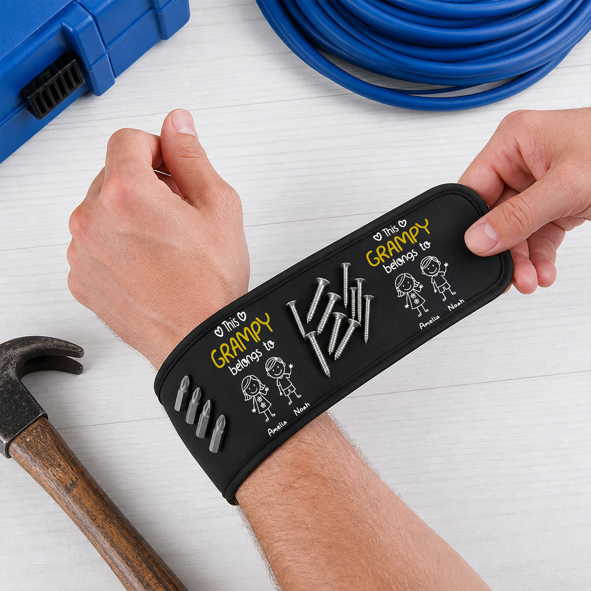 This Grandpa Belongs To Us - Personalized Magnetic Tool Wristband