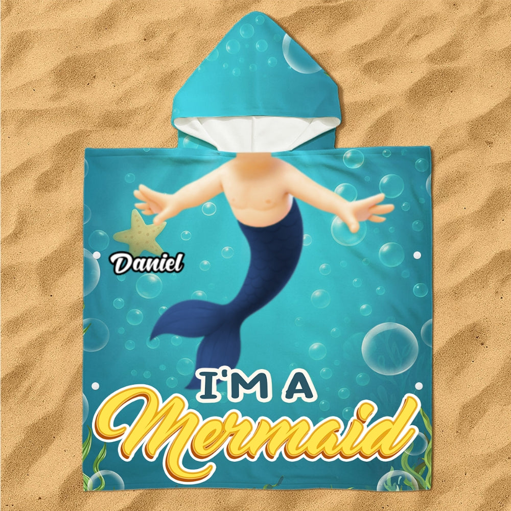 I Am Mermaid - Personalized Hooded Beach Towel