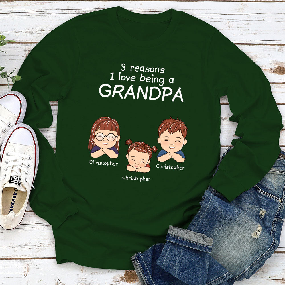 Custom Christmas & Birthday Gift for Dad, Grandpa • Reason To Be A Grandpa - Personalized Shirt