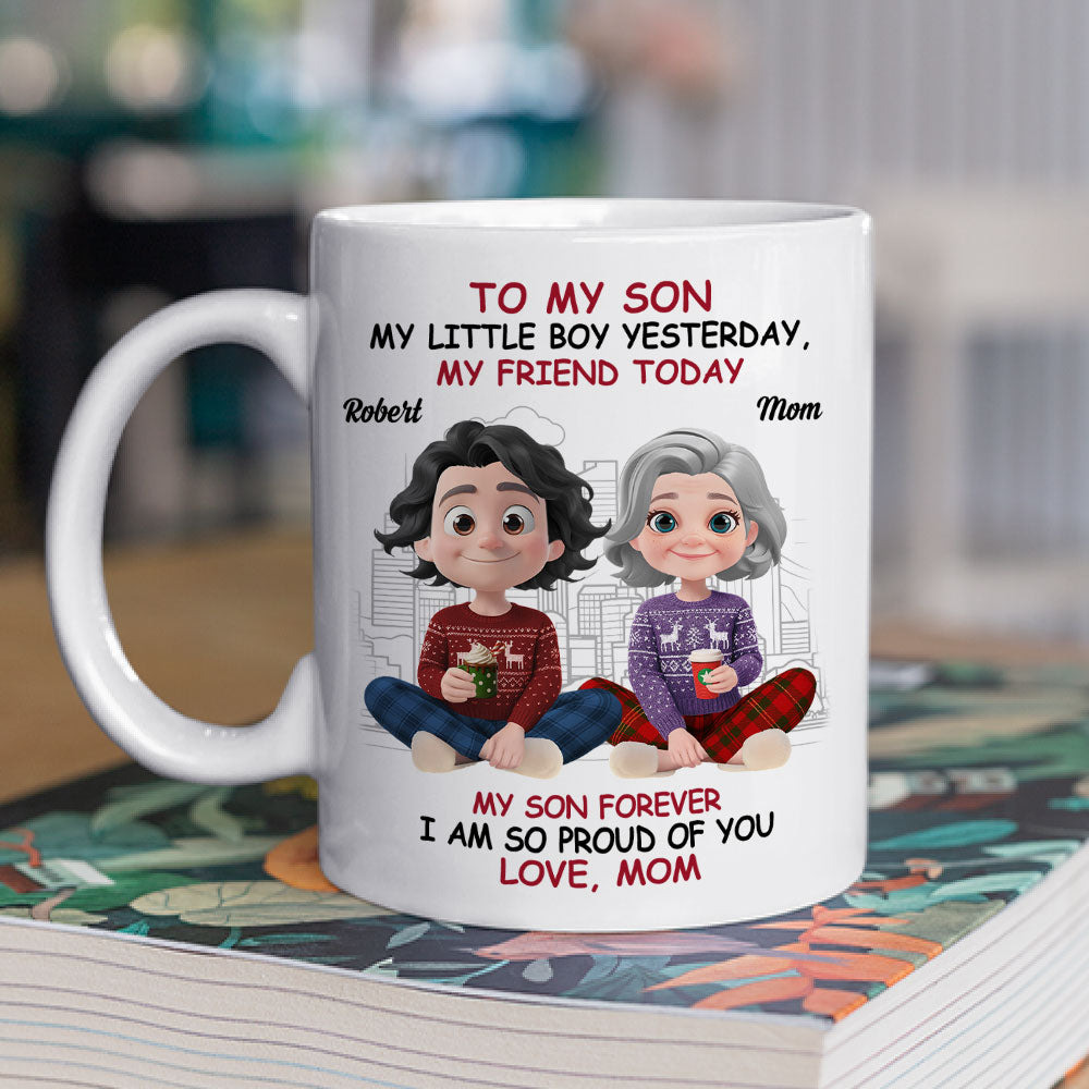 Custom Christmas & Birthday Gift for Son • My Little Boy My Strength - Personalized Coffee Mug