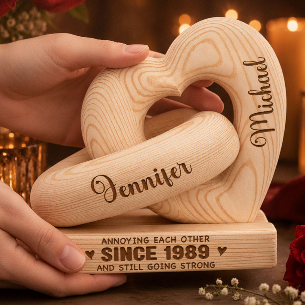 Annoying Each Other - Personalized Heart Sculpture With Base
