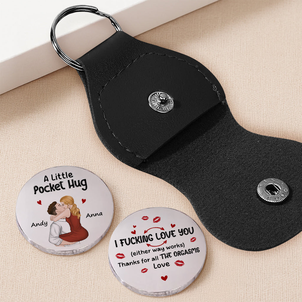 Custom Coin Keychain for Husband, Couple Anniversary Valentine's Day Gifts • Thanks For All The Things You Did - Personalized Pocket Hug