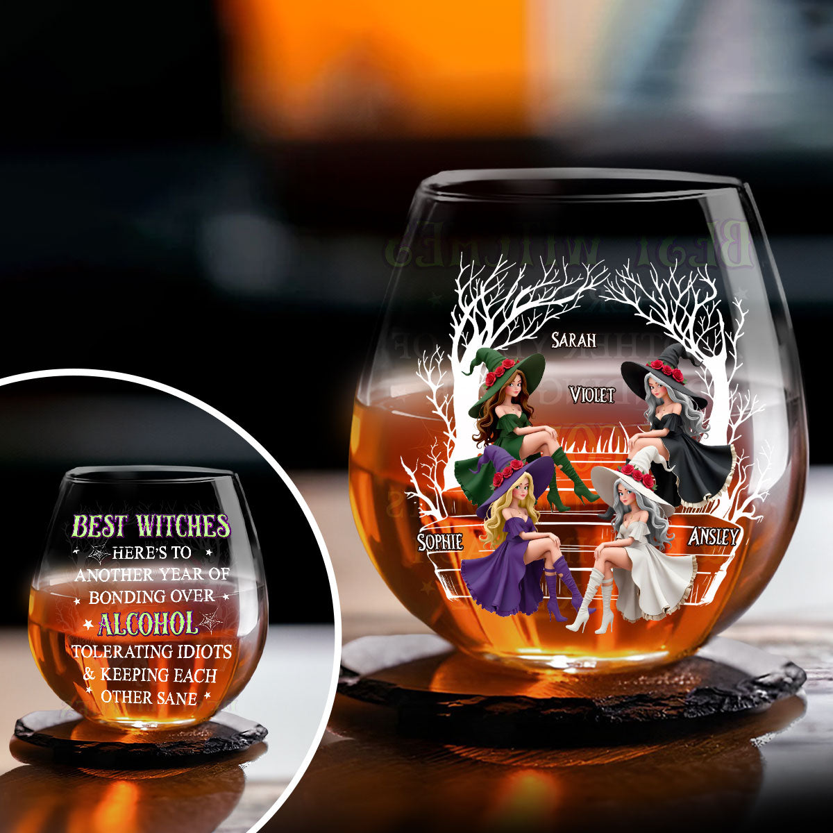 Best Witches Drink - Personalized Wine Glass