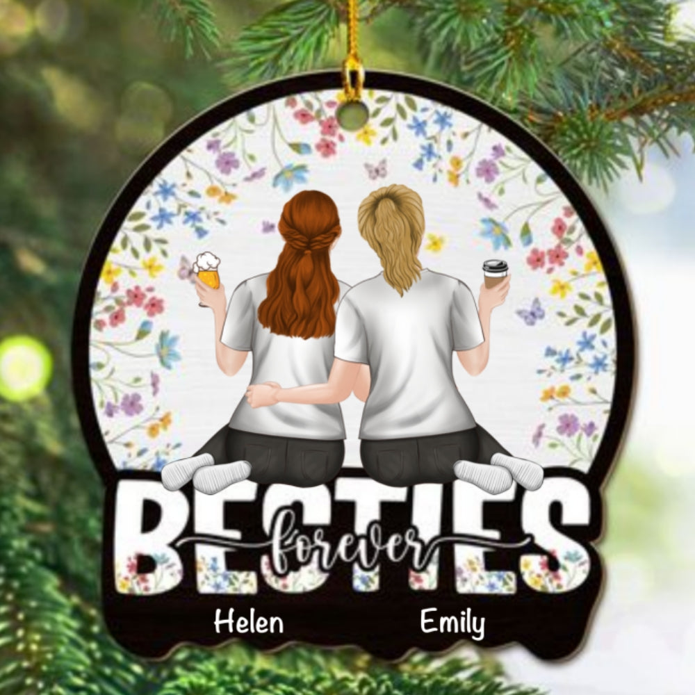 Custom Keepsake Christmas Ornament •  Bestie Colorful - Personalized Wood Ornament