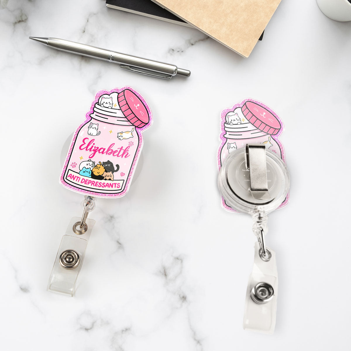 Custom Nurse ID Holder, Christmas Birthday Gifts for Healthcare Workers • Handle With Love Please - Personalized Acrylic Badge Reel