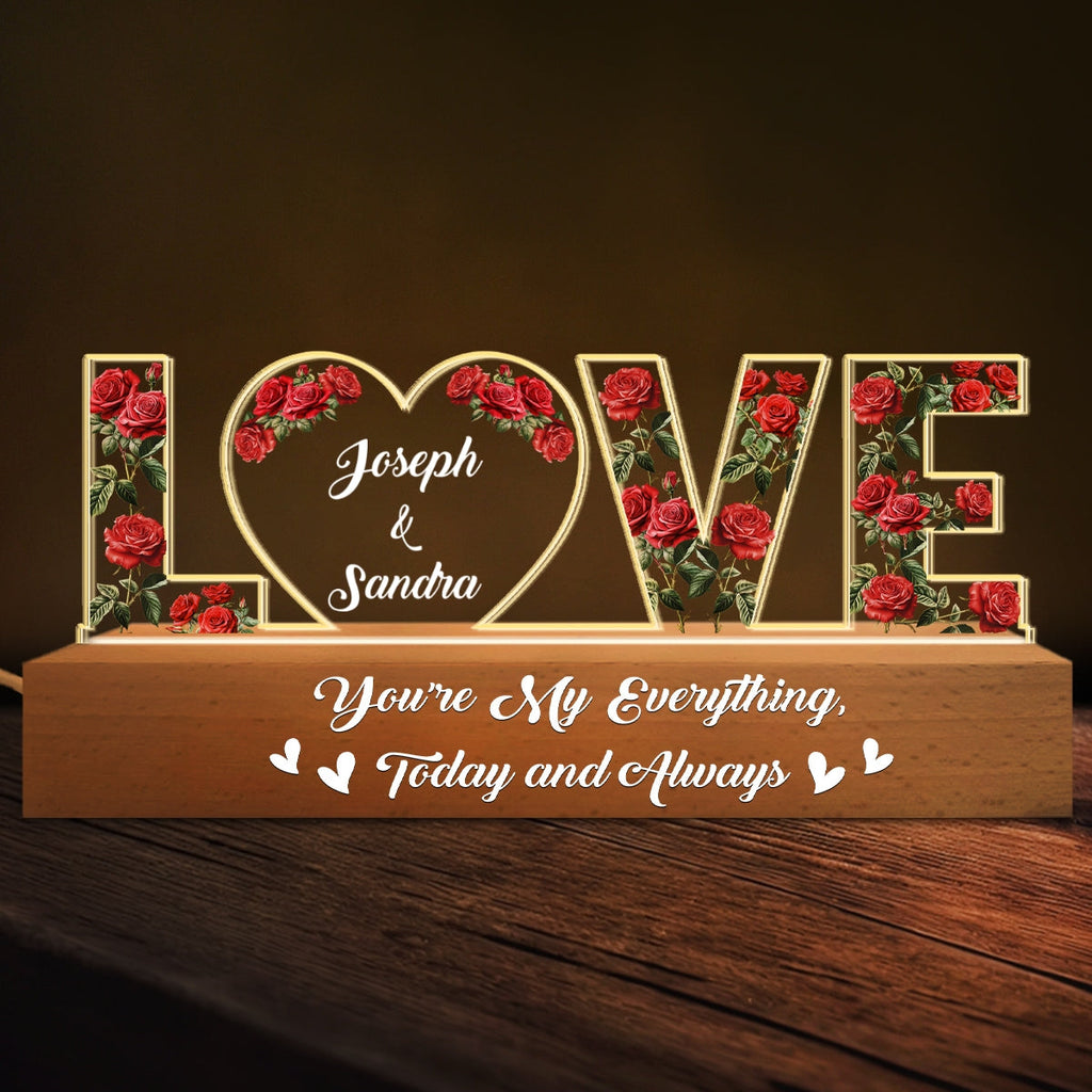 Custom Couple Gift for Anniversary, Valentine's Day, Christmas • You're My Everything - Personalized Acrylic 3D LED Night Light