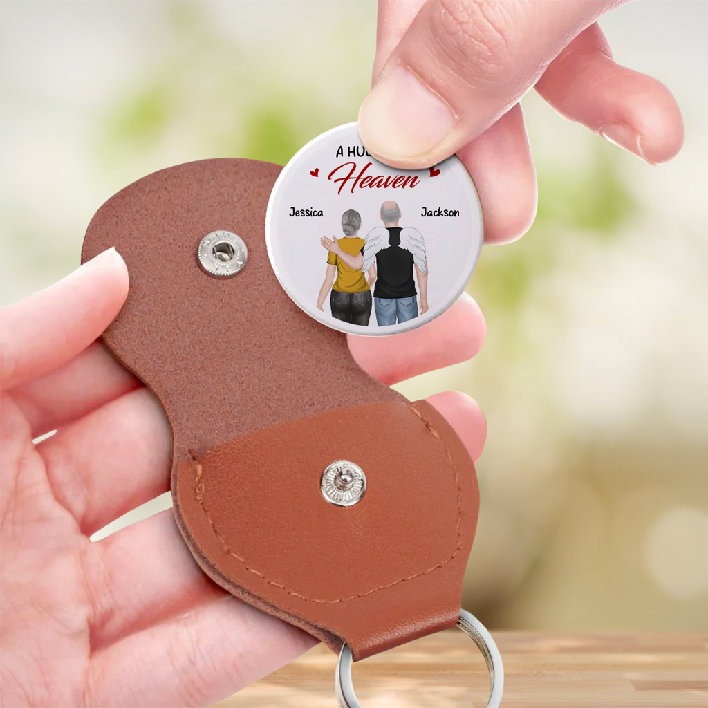 Custom Memorial Coin Keychain, Sympathy Keepsake • My Valentine Has Wings - Personalized Pocket Hug