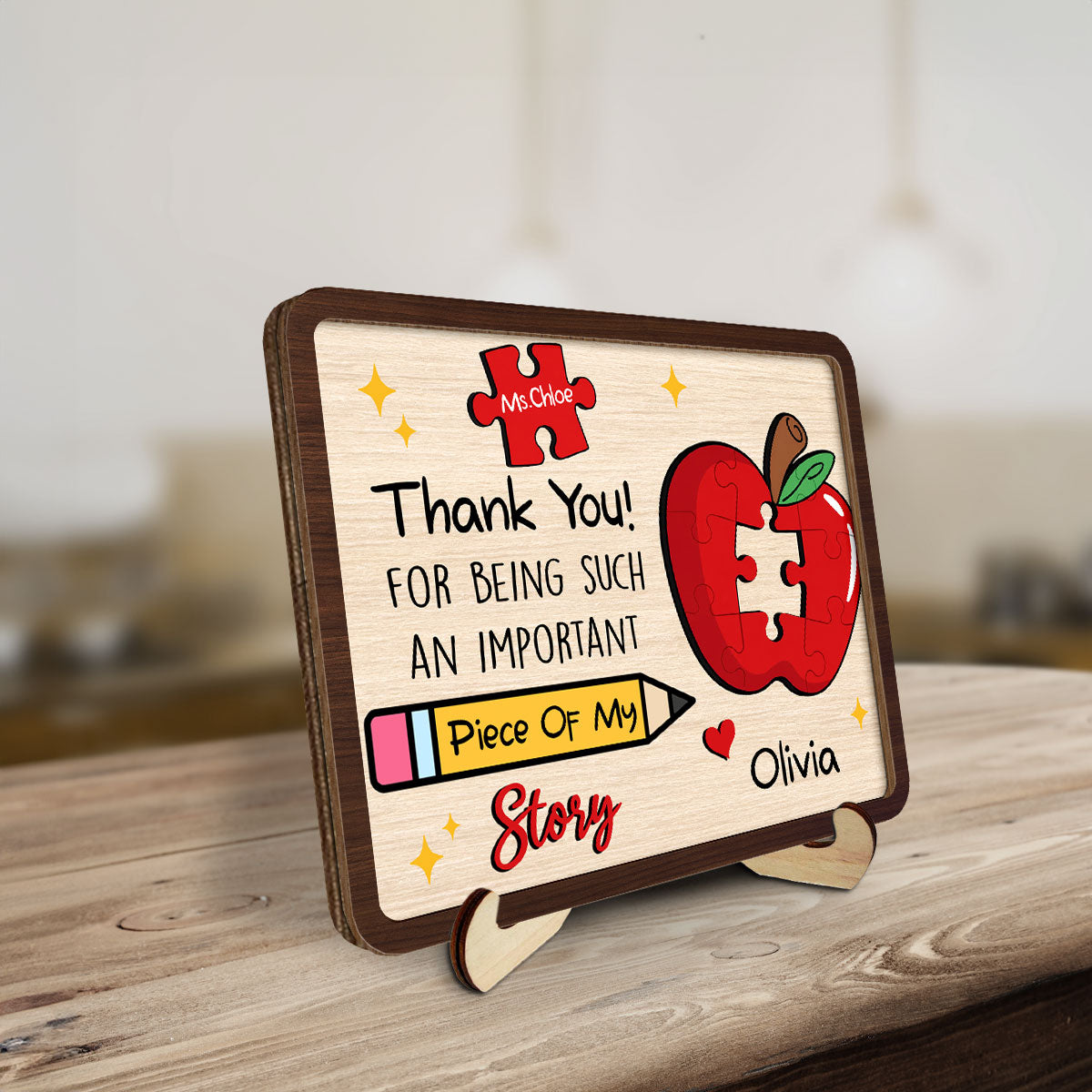 Custom Decor, Christmas Birthday Anniversary Gift Keepsake • Teaching From The Heart - Personalized Wooden Plaque