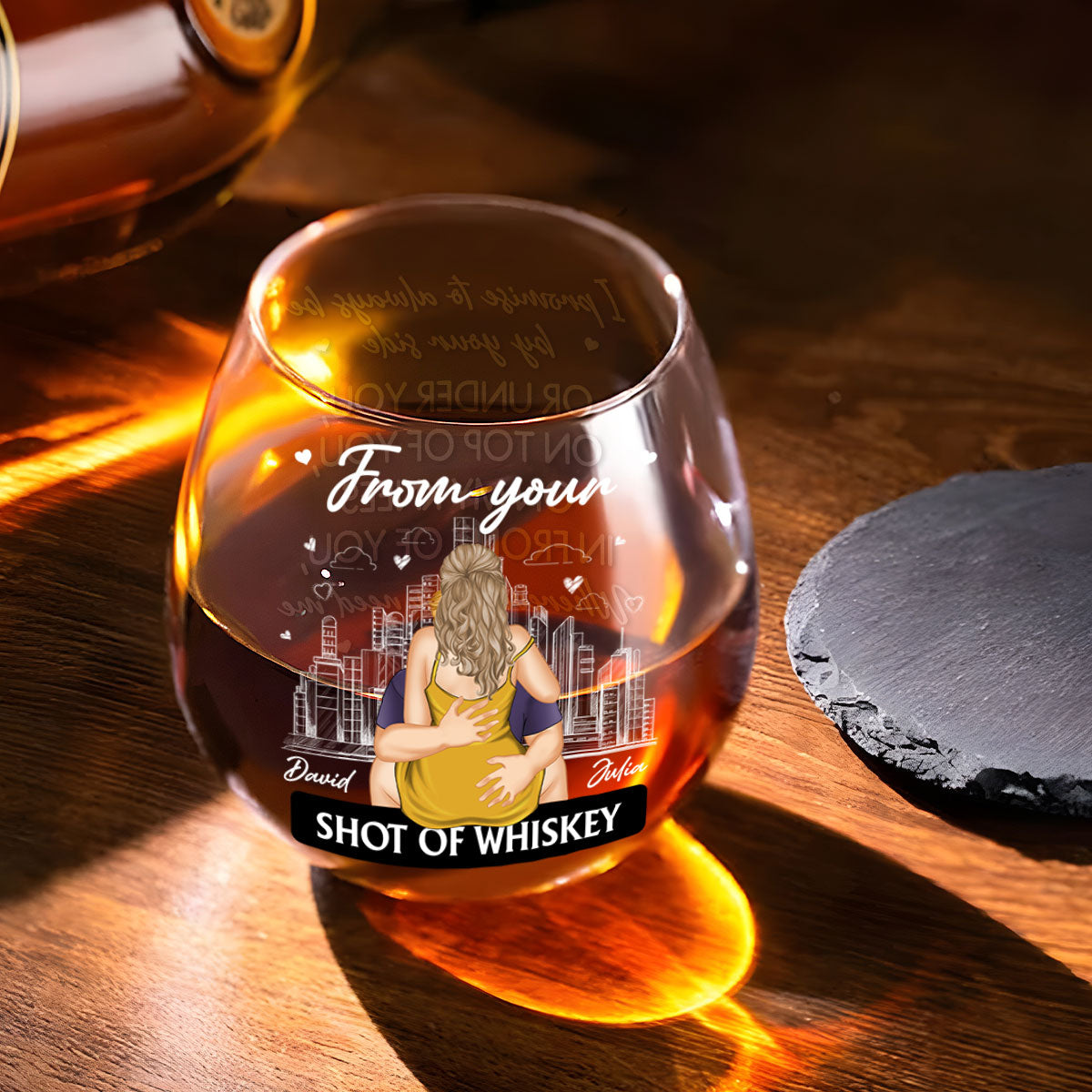 Promise To Always Be By Your Side - Personalized Wine Glass