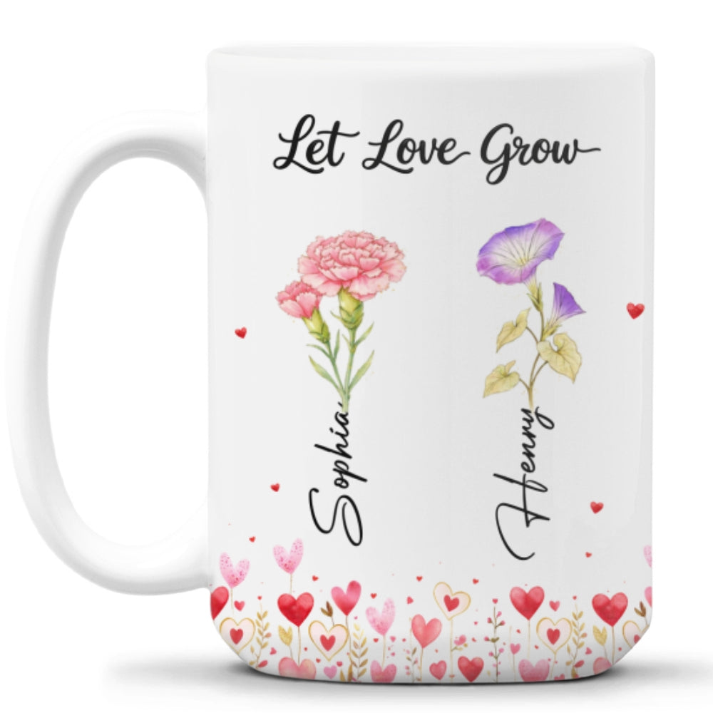 Custom Anniversary Keepsake Gifts For Couple • Let Love Grow - Personalized Coffee Mug
