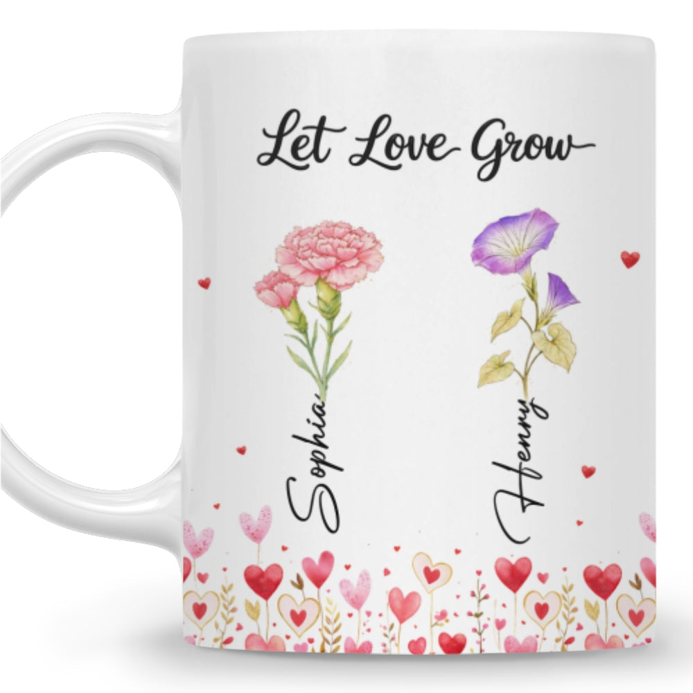 Custom Anniversary Keepsake Gifts For Couple • Let Love Grow - Personalized Coffee Mug