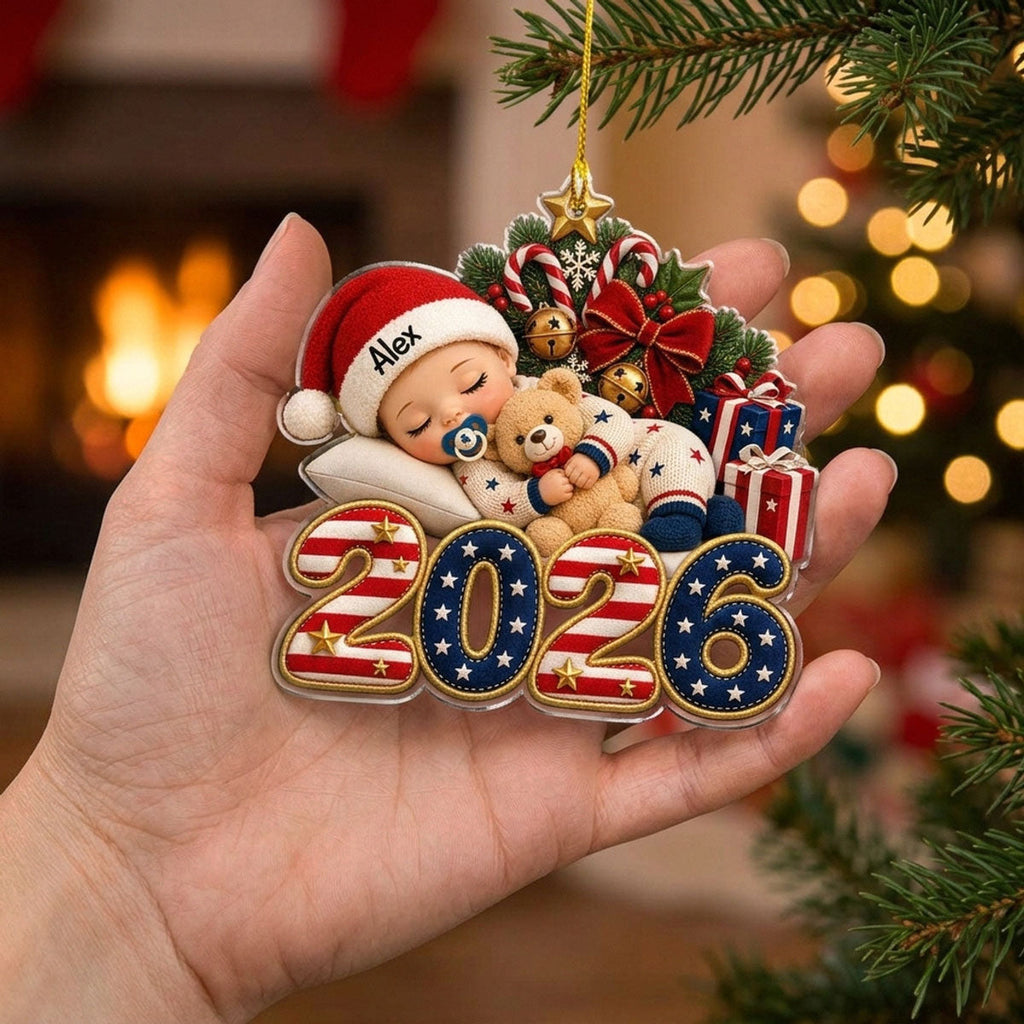 Custom Family First Christmas Ornament •  Christmas Dream Baby - Personalized Acrylic Ornament