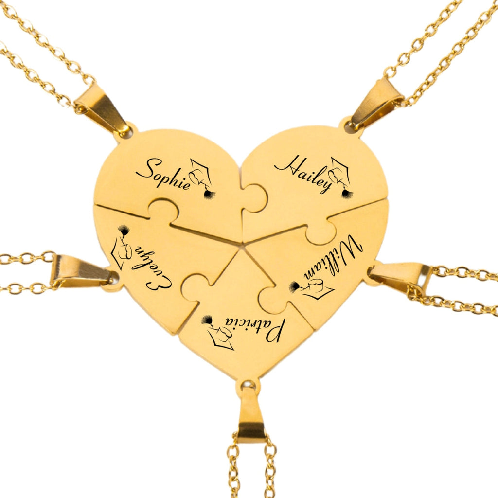 Happy Graduation - Personalized Heart Puzzle Necklace