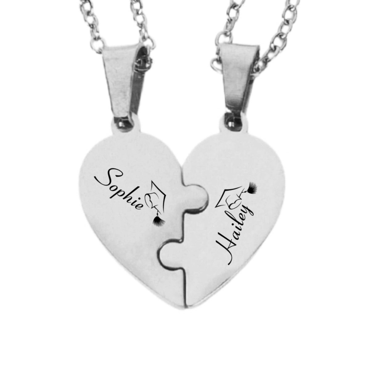 Happy Graduation - Personalized Heart Puzzle Necklace