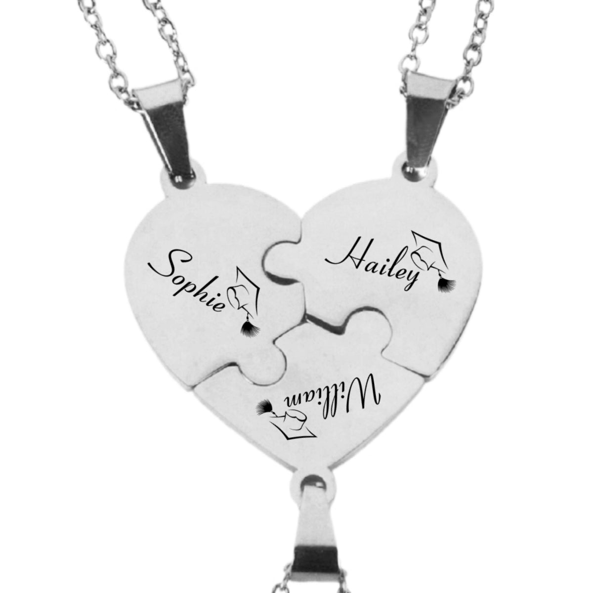Happy Graduation - Personalized Heart Puzzle Necklace