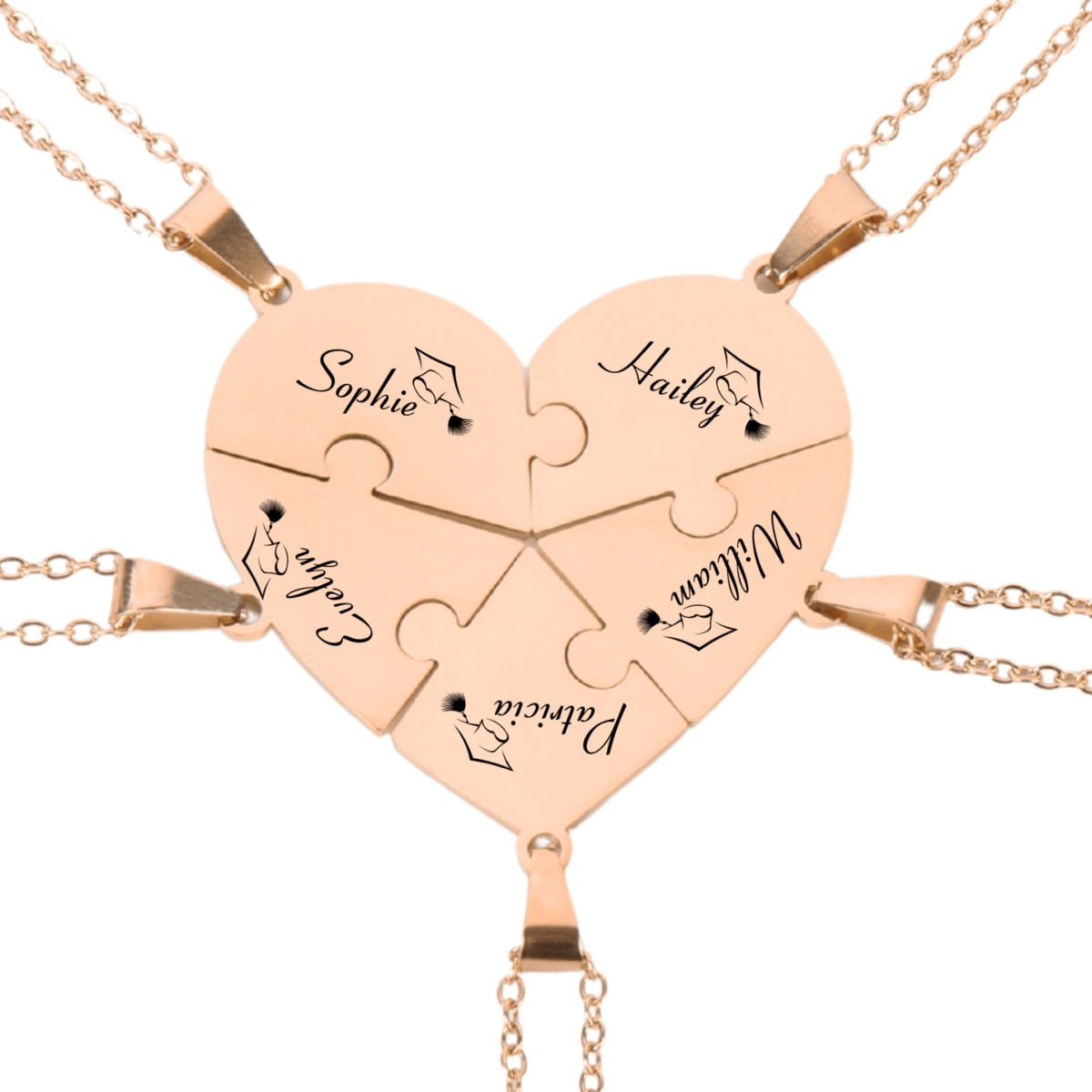 Happy Graduation - Personalized Heart Puzzle Necklace