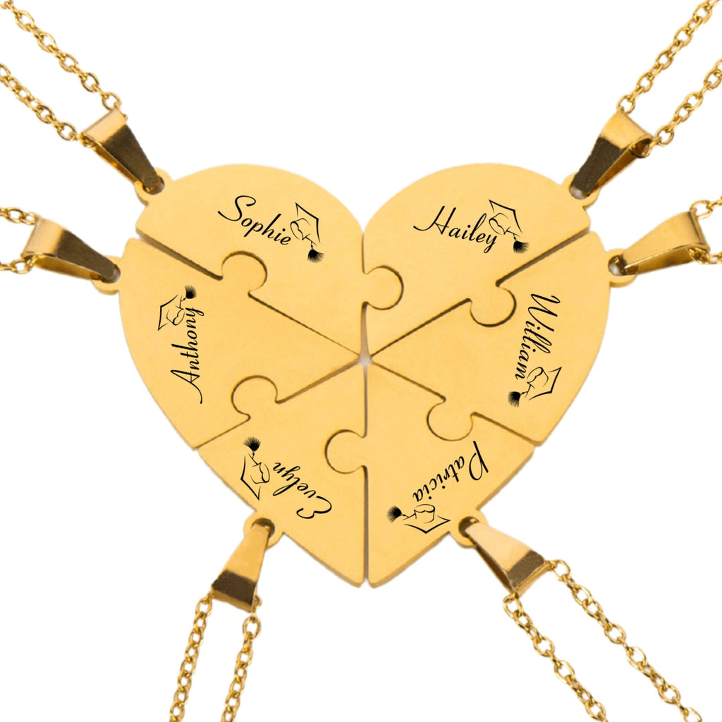 Happy Graduation - Personalized Heart Puzzle Necklace