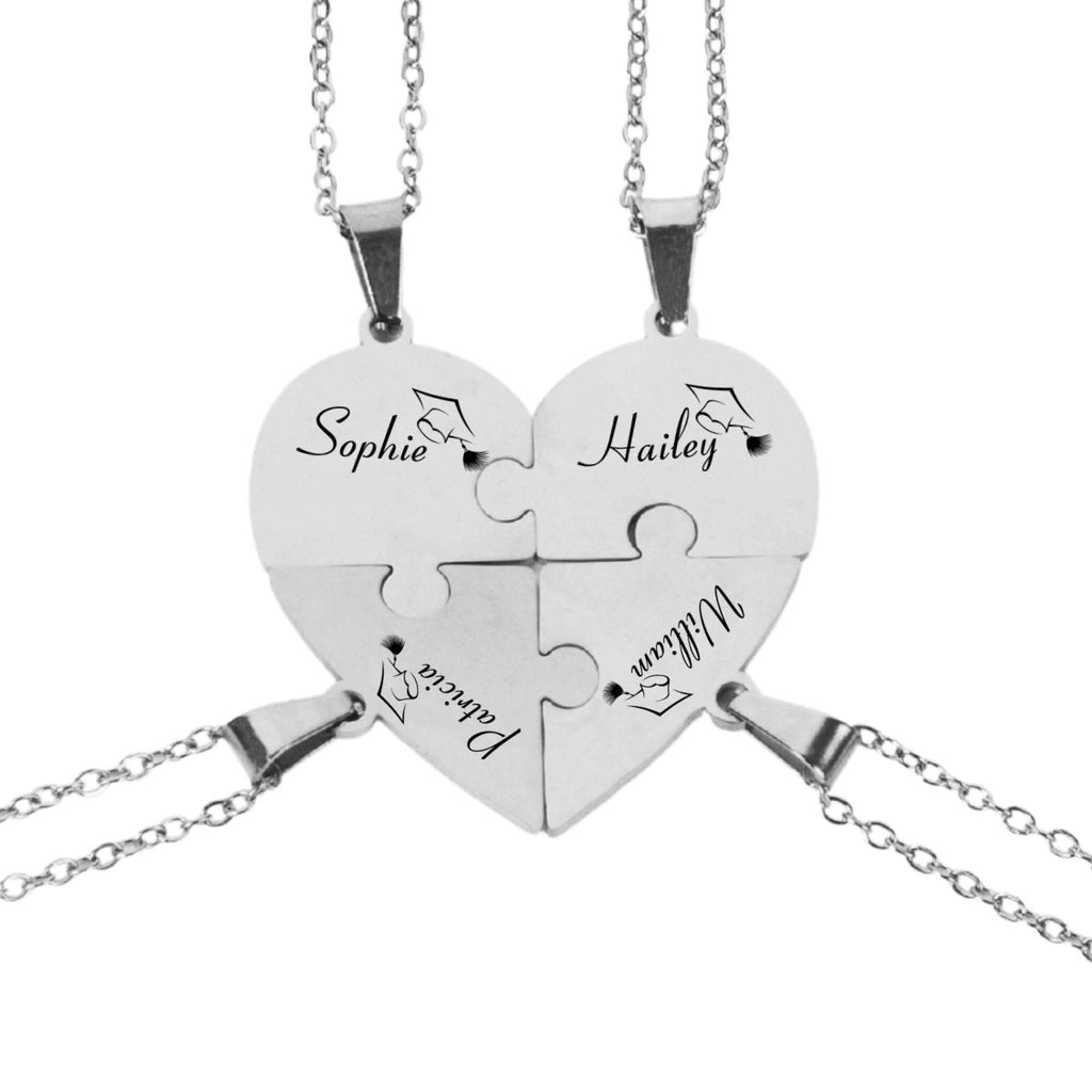 Happy Graduation - Personalized Heart Puzzle Necklace