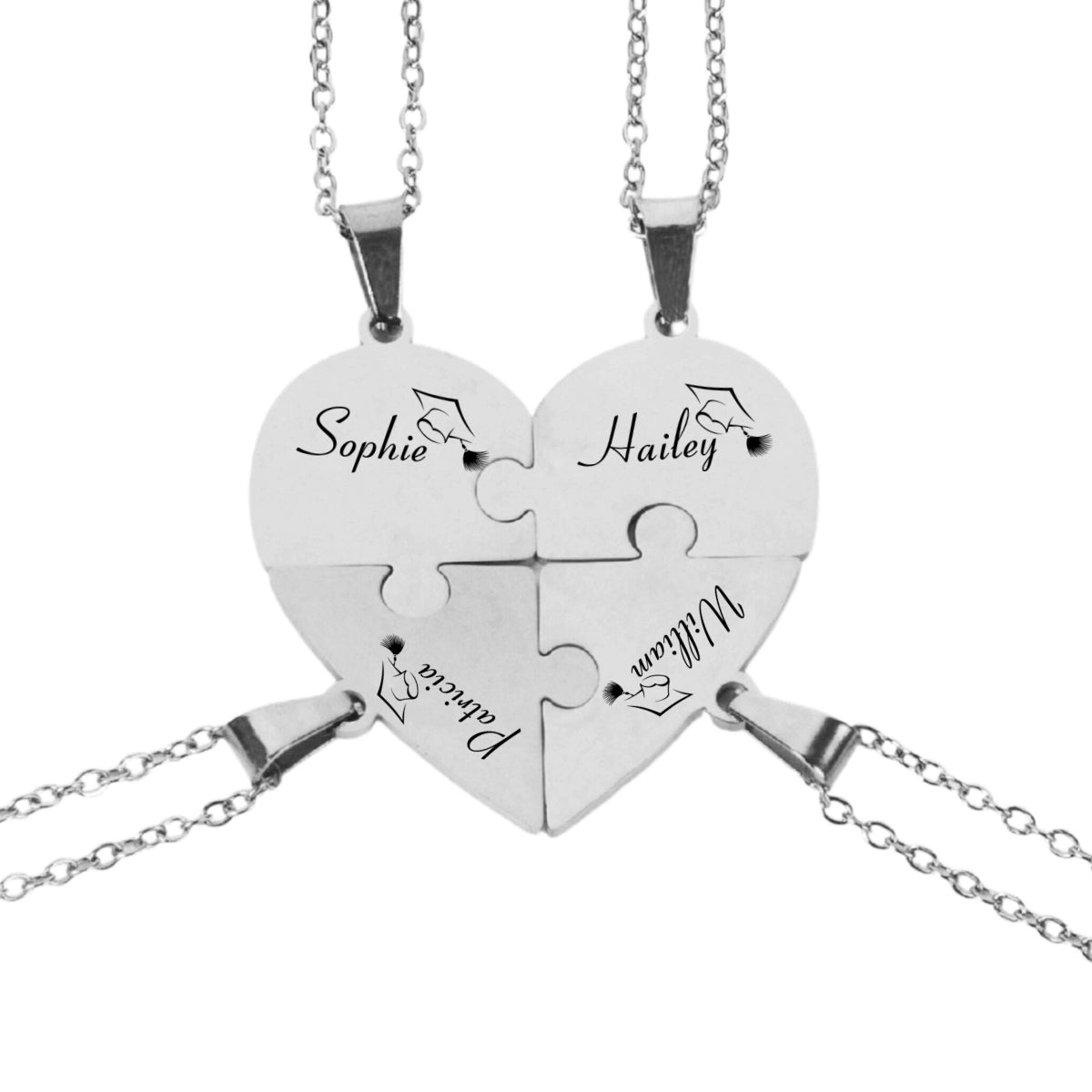 Happy Graduation - Personalized Heart Puzzle Necklace